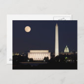 Moon über Washington DC Postkarte (Vorne/Hinten)