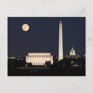 Moon über Washington DC Postkarte