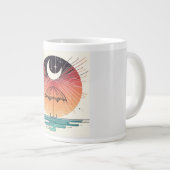 Moon & Umbrella Surreal Boho Line Jumbo-Tasse (Vorderseite Rechts)