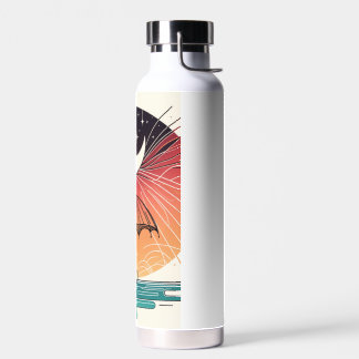 Moon & Umbrella Surreal Boho Line Trinkflasche