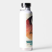 Moon & Umbrella Surreal Boho Line Trinkflasche (Rechts)