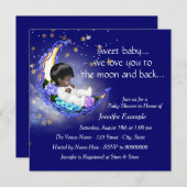 Moon und Back Ethnic Baby Dusche Einladung (Vorne/Hinten)