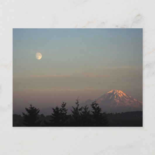 Moon und Berg Ranier auf Postkarte (Vorderseite)