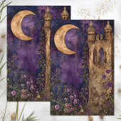 MOON UND CASTLE DECOUPAGE TISSUPAPIER SEIDENPAPIER