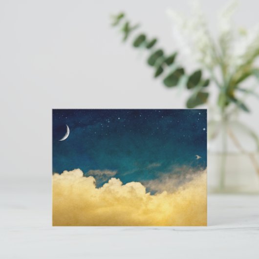 Moon und Cloudscape Postkarte (Stehend Vorderseite)