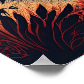 Moon und farbenfrohe Berge mit Wiese Ai Art Poster (Ecke)