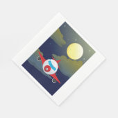 Moon und Flugzeug Napkins Serviette (Ecke)