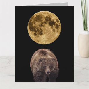 MOON UND GRIZZLY BÄREN GLÜCKLICH GROSSE GEBURTSTAG KARTE