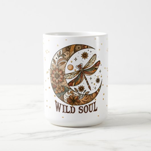 Moon und Libelle Kaffeetasse (Mittel)