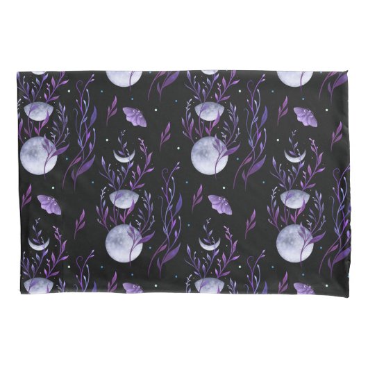 Moon und Lila Moth Pillowcase Kissenbezug (Vorderseite)