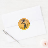 Moon und Music Kokopelli Classic Round Sticker (Umschlag)