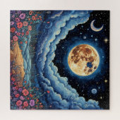 Moon und Nachthimmel Puzzle (Horizontal)