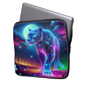 Moon und Panther Holographic Neon farbenfroh | Laptopschutzhülle (Vorderseite Links)