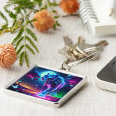 Moon und Panther Holographic Neon farbenfroh | Schlüsselanhänger (Seite)