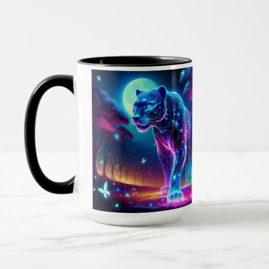 Moon und Panther Holographic Neon farbenfroh | Tasse (Links)