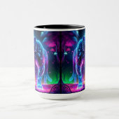 Moon und Panther Holographic Neon farbenfroh | Tasse (Zentrum)