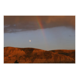 Moon und Regenbogen zusammen Fotodruck