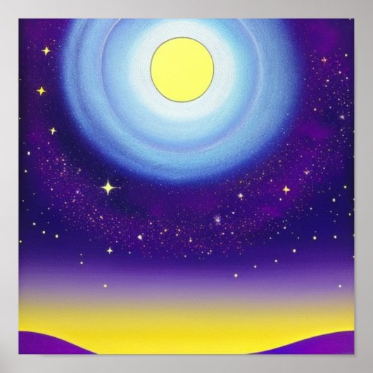 Moon und Sky in Lila Poster (Vorne)