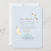 Moon und Star Baby Dusche Einladung Blue (Vorderseite)