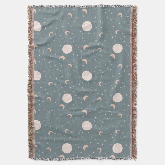 Moon und Sterne - blau Decke (Vorderseite Vertikal)