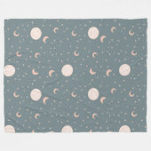 Moon und Sterne - blau Fleecedecke (Vorderseite (Horizontal))