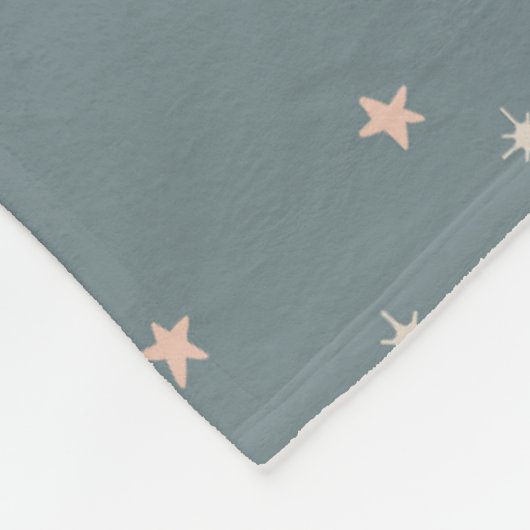 Moon und Sterne - blau Fleecedecke (Ecke)