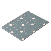 Moon und Sterne - blau Notizblock (Linke Seite)