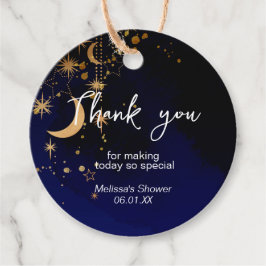 Moon und Sterne Danke Karte Gunst Tags Geschenkanhänger