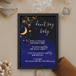 Moon und Sterne Thema sie sagen nicht Baby Poster