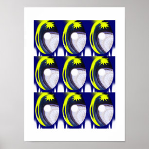 Moon- und Sternenkunst Poster