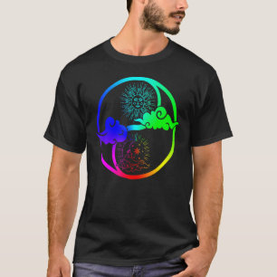 Moon und Sun Om Tree of Life Buddhist Mandala Yin T-Shirt
