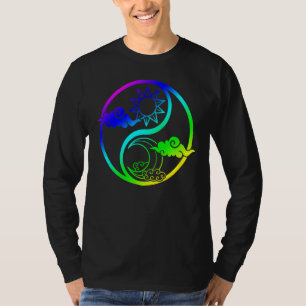Moon und Sun Om Tree of Life Buddhist Mandala Yin T-Shirt