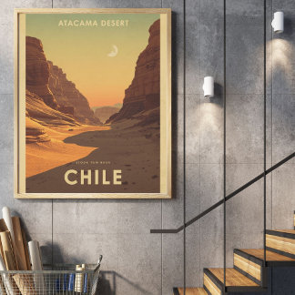 Moon Valley Magic – Vintage Atacama-Wüste Poster