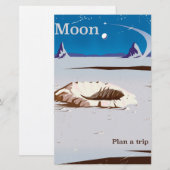 Moon - Vintages Reiseplakat Sci-fi Briefpapier (Vorne/Hinten)
