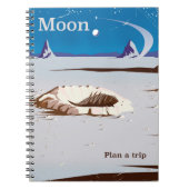 Moon - Vintages Reiseplakat Sci-fi Notizblock (Vorderseite)