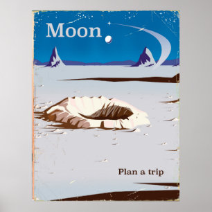 Moon - Vintages Reiseplakat Sci-fi Poster