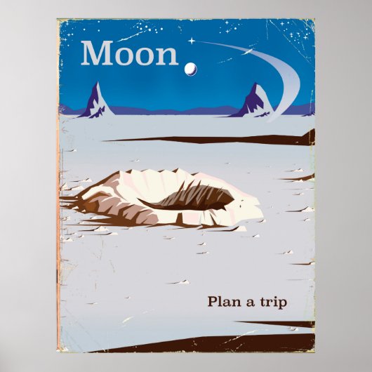 Moon - Vintages Reiseplakat Sci-fi Poster (Vorne)