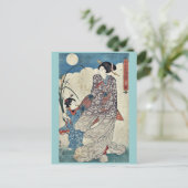 Moon von Utagawa, Kunisada Ukiyoe Postkarte (Stehend Vorderseite)