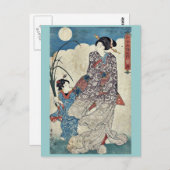 Moon von Utagawa, Kunisada Ukiyoe Postkarte (Vorne/Hinten)