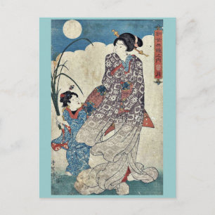 Moon von Utagawa, Kunisada Ukiyoe Postkarte