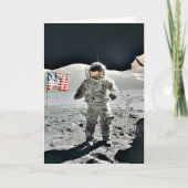 Moon Walk with American Flag Karte (Vorderseite)