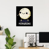 Moon Walking Funny Dance Pub Dark BG Poster (Heimbüro)