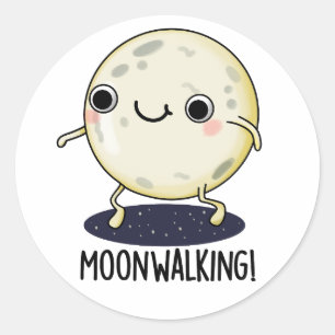 Moon Walking Funny Dance Pub Runder Aufkleber
