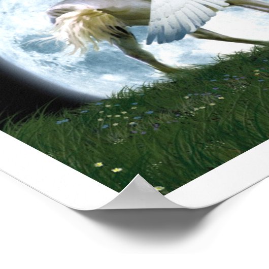 "MOON WALKING" Pegasus Art Poster (Ecke)