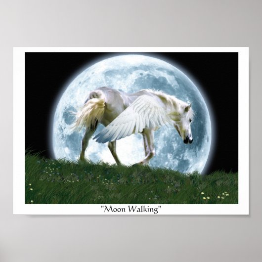 "MOON WALKING" Pegasus Art Poster (Vorne)