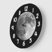 Moon Wall Clock – Black Night Sky Space Home Decor Große Wanduhr (Winkel)