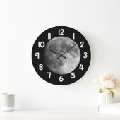 Moon Wall Clock – Black Night Sky Space Home Decor Große Wanduhr (Zuhause)