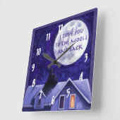 Moon Watch Quadratische Wanduhr (Winkel)