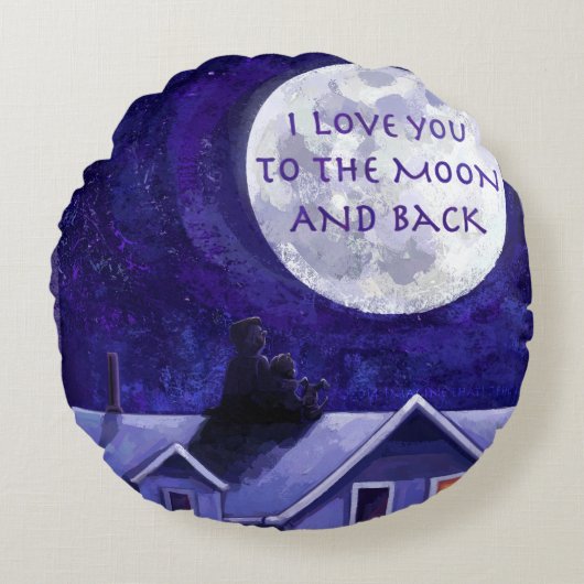 Moon Watch Rundes Kissen (Vorderseite)