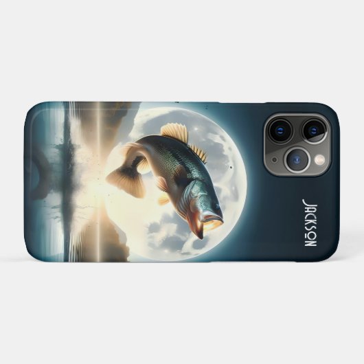 Moon Water & Bass Leaping Case-Mate iPhone Hülle (Rückseite (Horizontal))